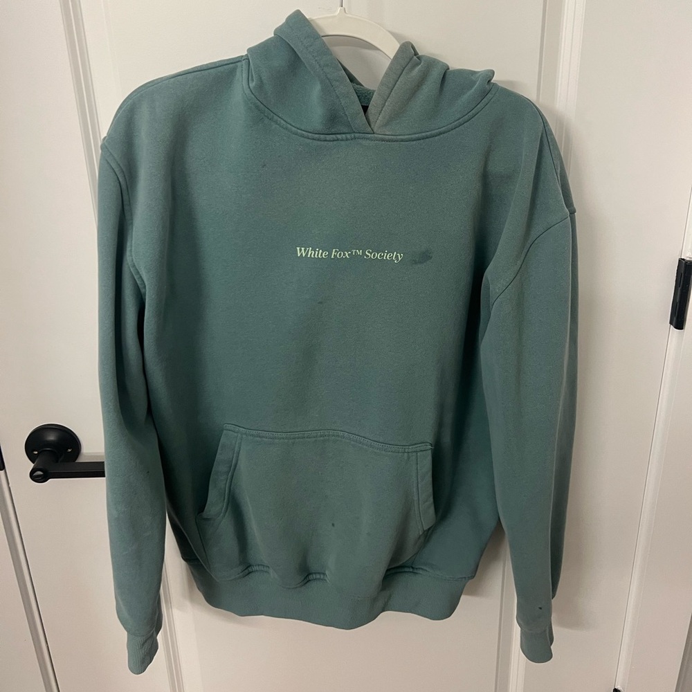 White Fox Green Hoodie M/L